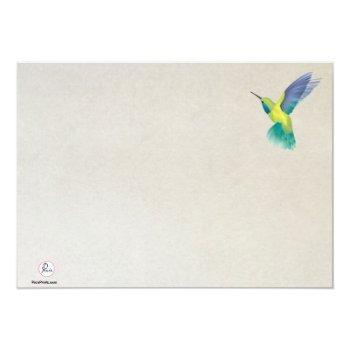Hummingbird Personalized Notecard Front View