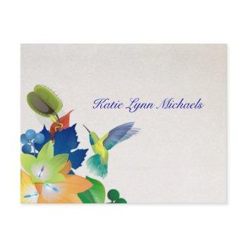 hummingbird personalized notecard