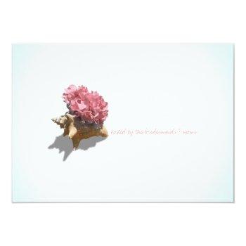 Hydrangea And Seashell Bridal Shower Pink Invitation Front View