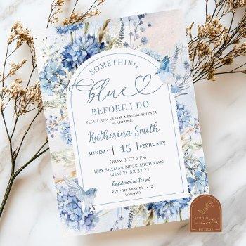 hydrangea something blue before i do bridal shower invitation