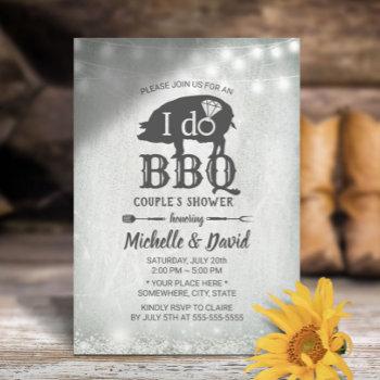 i do bbq couples shower rustic wedding invitation