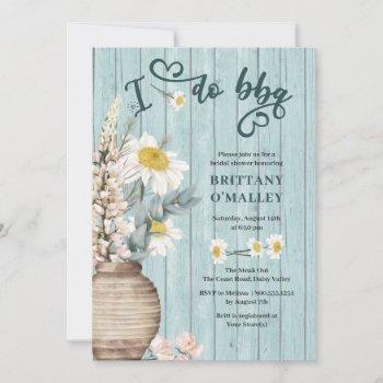 i do bbq daisy and coastal wood bridal shower invitation