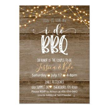 I Do Bbq Invitation - Rustic Front View