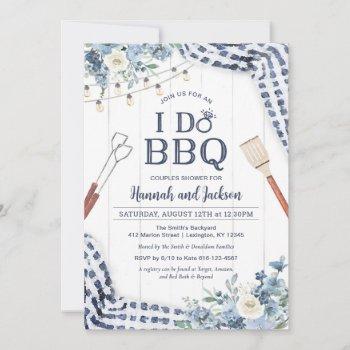 i do bbq invitation with navy and light blue