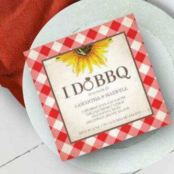 i do bbq invitations red gingham and sunflower