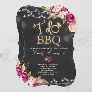 i do bbq rustic bridal shower invitation florals