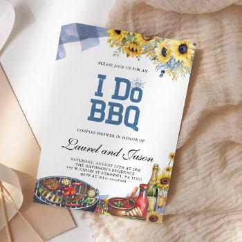 i do bbq rustic sunflower engagement party invitation