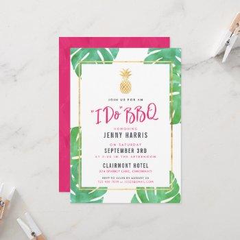 i do bbq, tropical luau wedding shower invitation