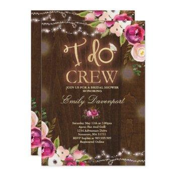 i do crew rustic bridal shower invitation florals