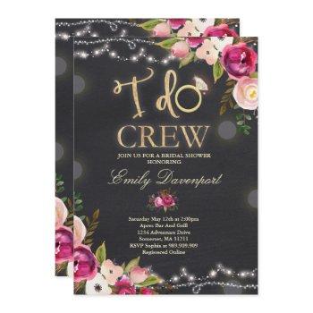 i do crew rustic bridal shower invitation florals