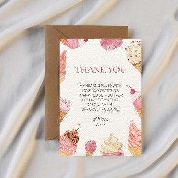 ice cream she's been scooped up bridal shower thank you card