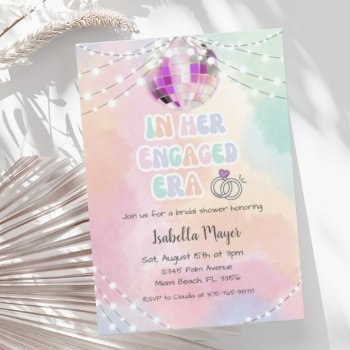 in her era music retro pastel bridal shower invitation