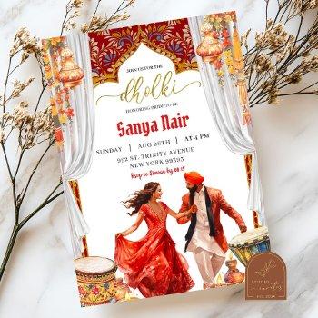 india dholki night sangeet wedding invitation
