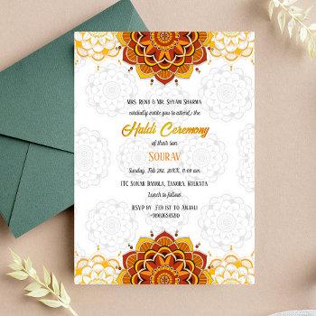 indian groom haldi ceremony invitation