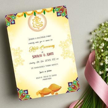 indian haldi ceremony hindu couple beautiful invitation