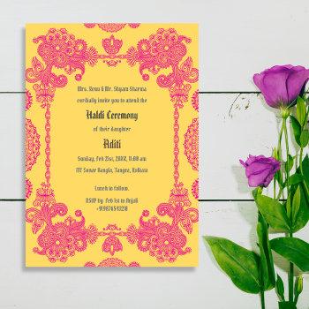 indian pre wedding haldi ceremony  invitation
