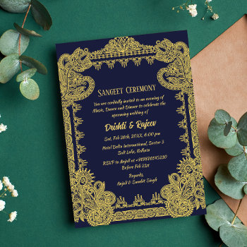indian pre-wedding sangeet ceremony invitation