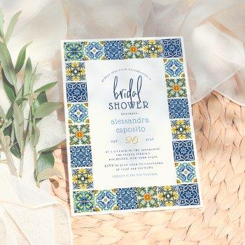 italian tiles | lemon theme summer bridal shower invitation