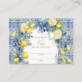 italy lemon tiles how many kisses game place card