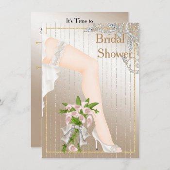 ivory and satin african american bridal shower invitation