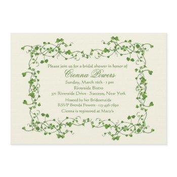 ivy frame bridal shower invitation
