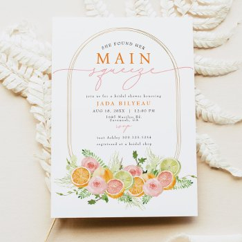 jada citrus fruit main squeeze bridal shower invitation