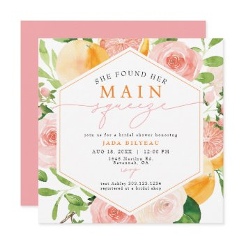 jada citrus fruit main squeeze bridal shower invitation