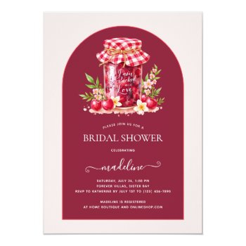 Jam Packed With Love Bridal Shower Invitation Front View