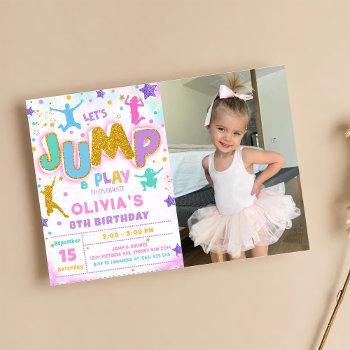 jump bounce play birthday jump trampoline party invitation