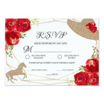 Kentucky Derby Bridal Shower Response Card Front View