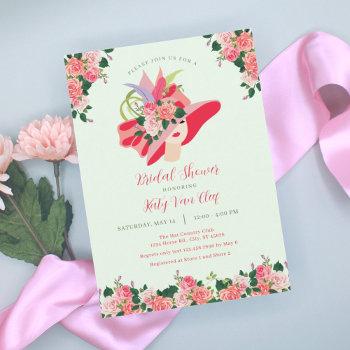 kentucky derby hat bridal shower invitation