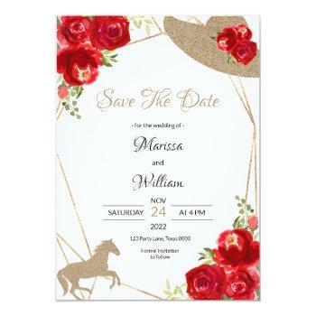 Kentucky Derby Wedding Save The Date Invitations Front View