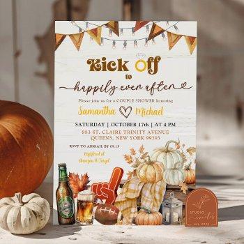 kick off pumpkin footballs couples shower invitation