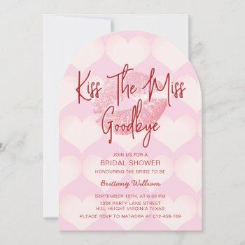 kiss the miss valentines bridal shower invitation