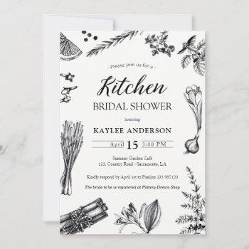 kitchen bridal shower herbs spices invitation card