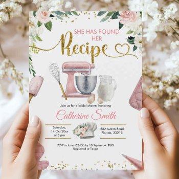 kitchen found her recipe bridal shower invitation