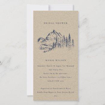 kraft pine mountain sketch bridal shower invite