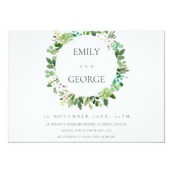 Kraft Succulent Wreath Fauna Couples Shower Invite Front View