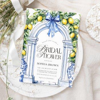 la dolce vita citrus greenery bridal shower invitation