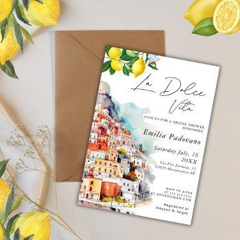 la dolce vita italian bridal shower  invitation