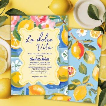 la dolce vita italian lemon bridal shower invitation
