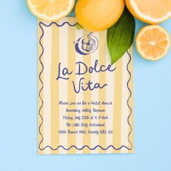 la dolce vita lemons italian bridal shower invitation