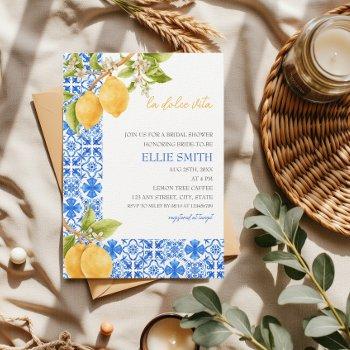 la dolce vita | mediterranean lemon bridal shower  invitation