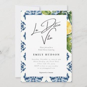 la dolce vita positano italian bridal shower invitation