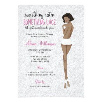 Lace Bride In Panties Lingerie Shower Invitation Front View
