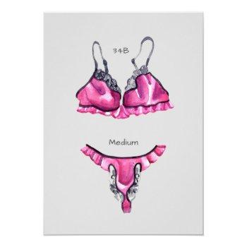 Lace Bride In Panties Lingerie Shower Invitation Front View