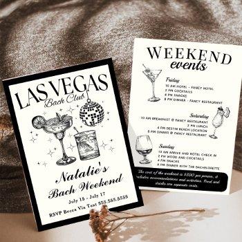 las vegas bachelorette social cocktail itinerary invitation