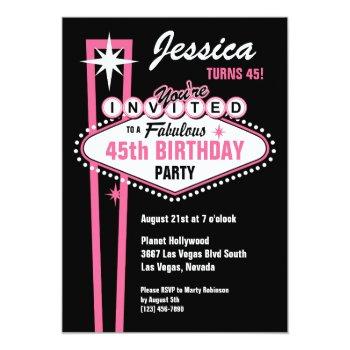 Las Vegas Pink Invitation Front View