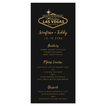 las vegas wedding menu gold black