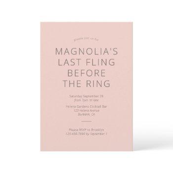 last fling before the ring bridal shower invitation